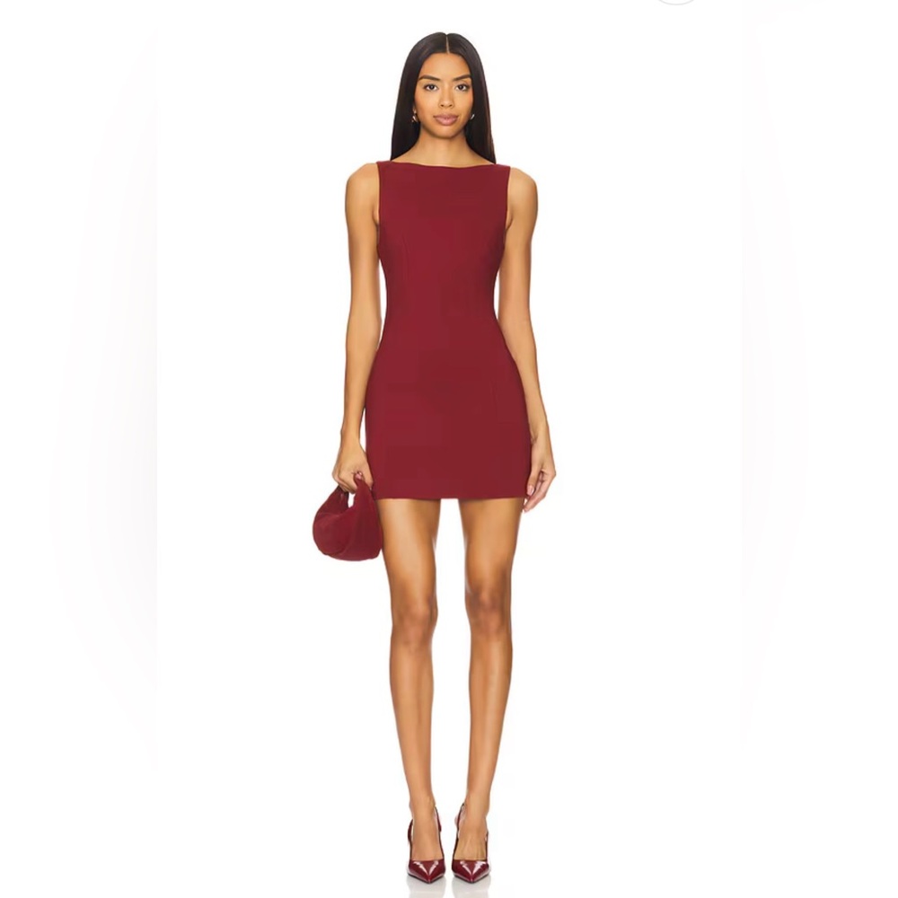 Camila Coelho Maly Mini Dress in Maroon, xs